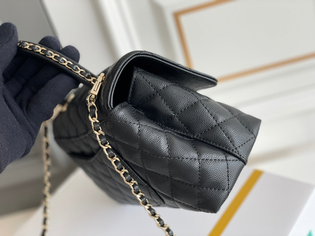 BC-  Handle Black Bag Handle Flap Small/Mini Bag Black - 24x14x10cm