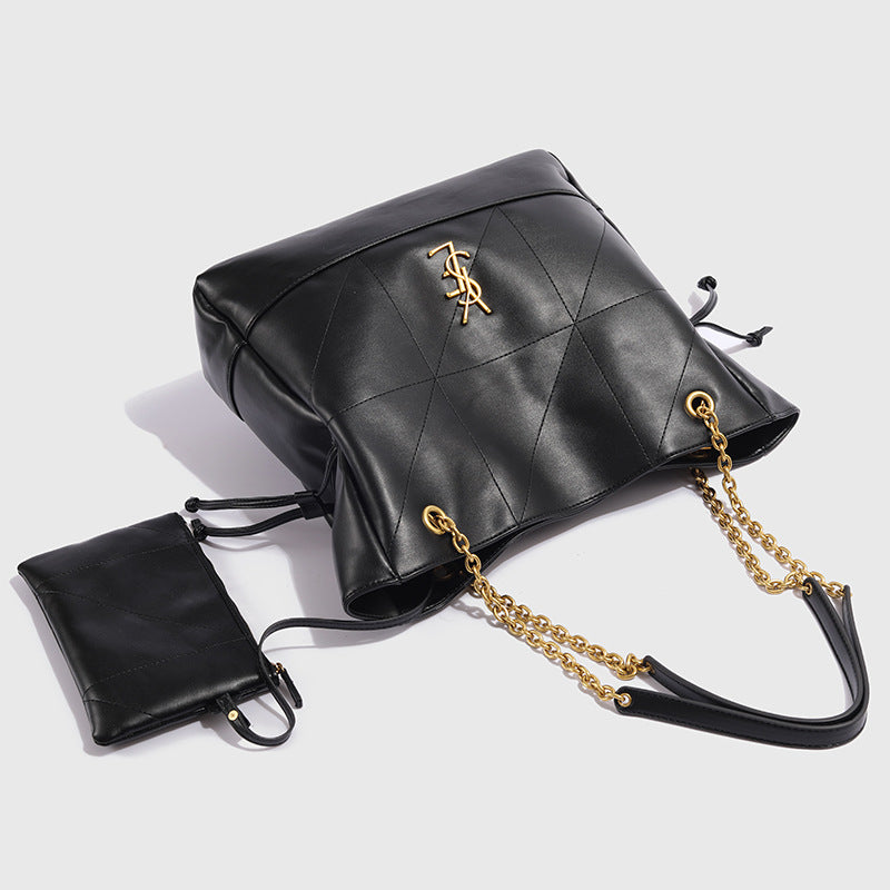BY-large leather bag 34*10*33cm