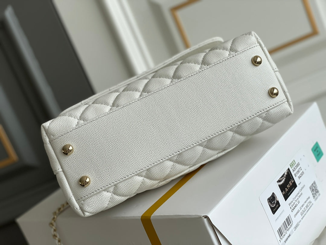BC-  Handle White Bag - 24x14x10cm
