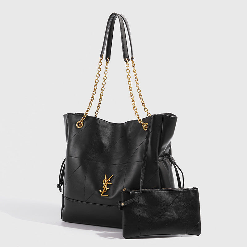 BY-large leather bag 34*10*33cm