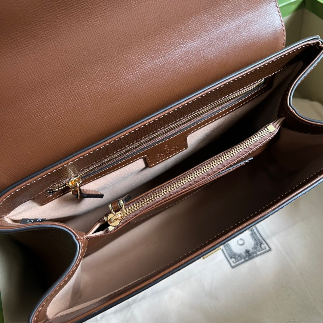 BG-1955 Medium and Brown Leather 29x20x13cm