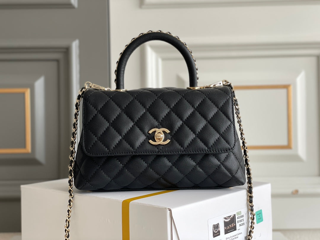 BC-  Handle Black Bag Handle Flap Small/Mini Bag Black - 24x14x10cm