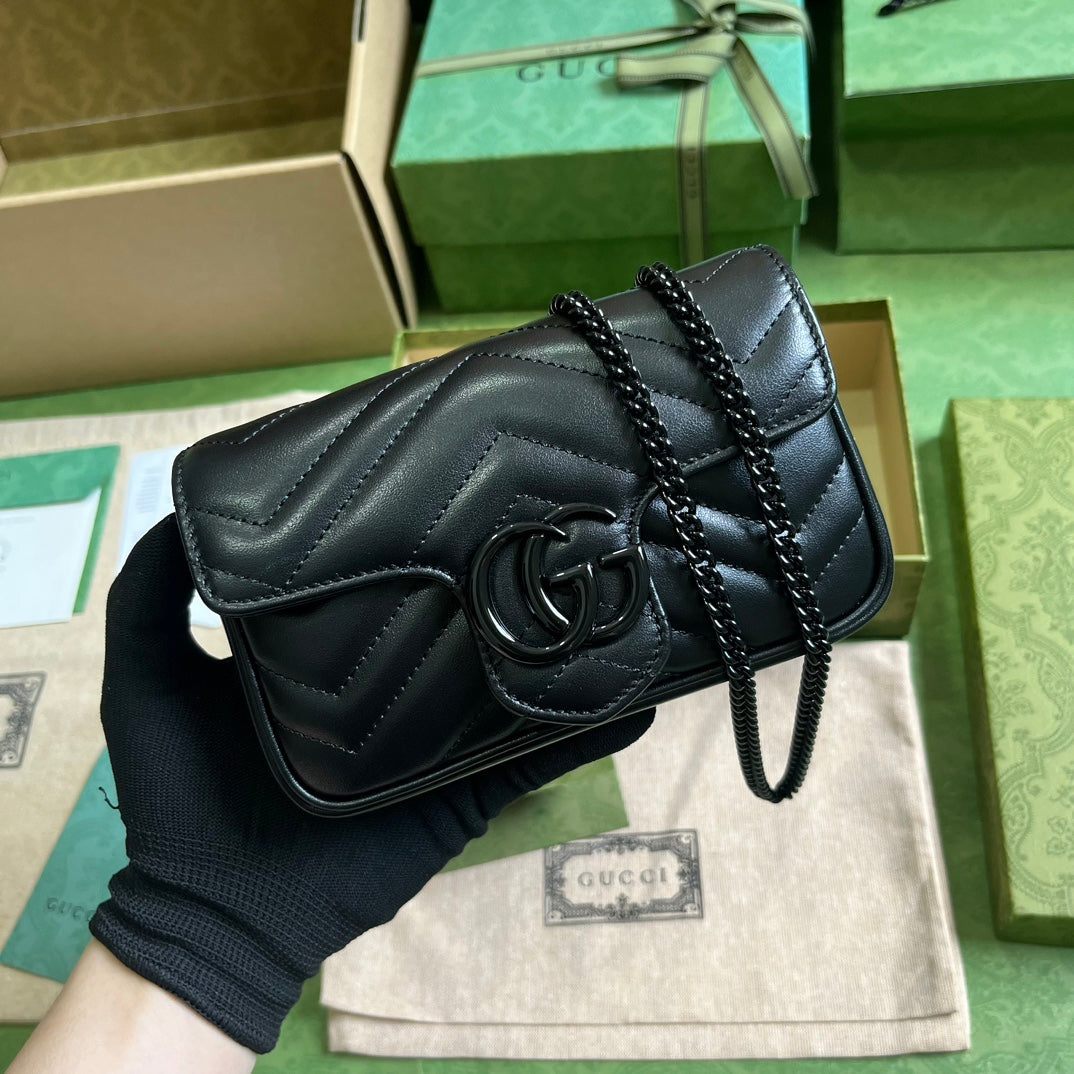 BG-GG Belt Bag In Black 476433 Size 16.5x10x4.4 cm