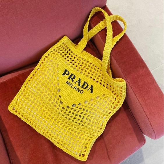 BP- Women's Natural Crochet Bag-Yellow