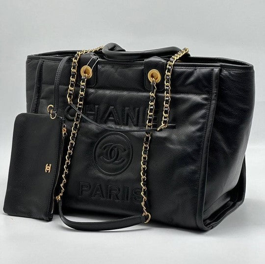 BC-  em Couro Preta Italiana Bag