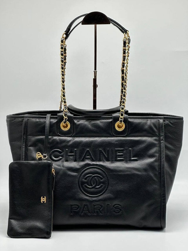 BC-  em Couro Preta Italiana Bag