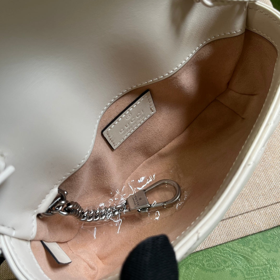 BG-GG Belt Bag In White 476433 Size 16.5x10x4.4 cm