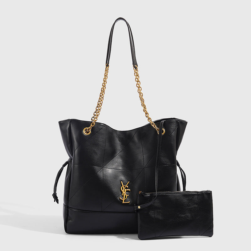 BY-large leather bag 34*10*33cm