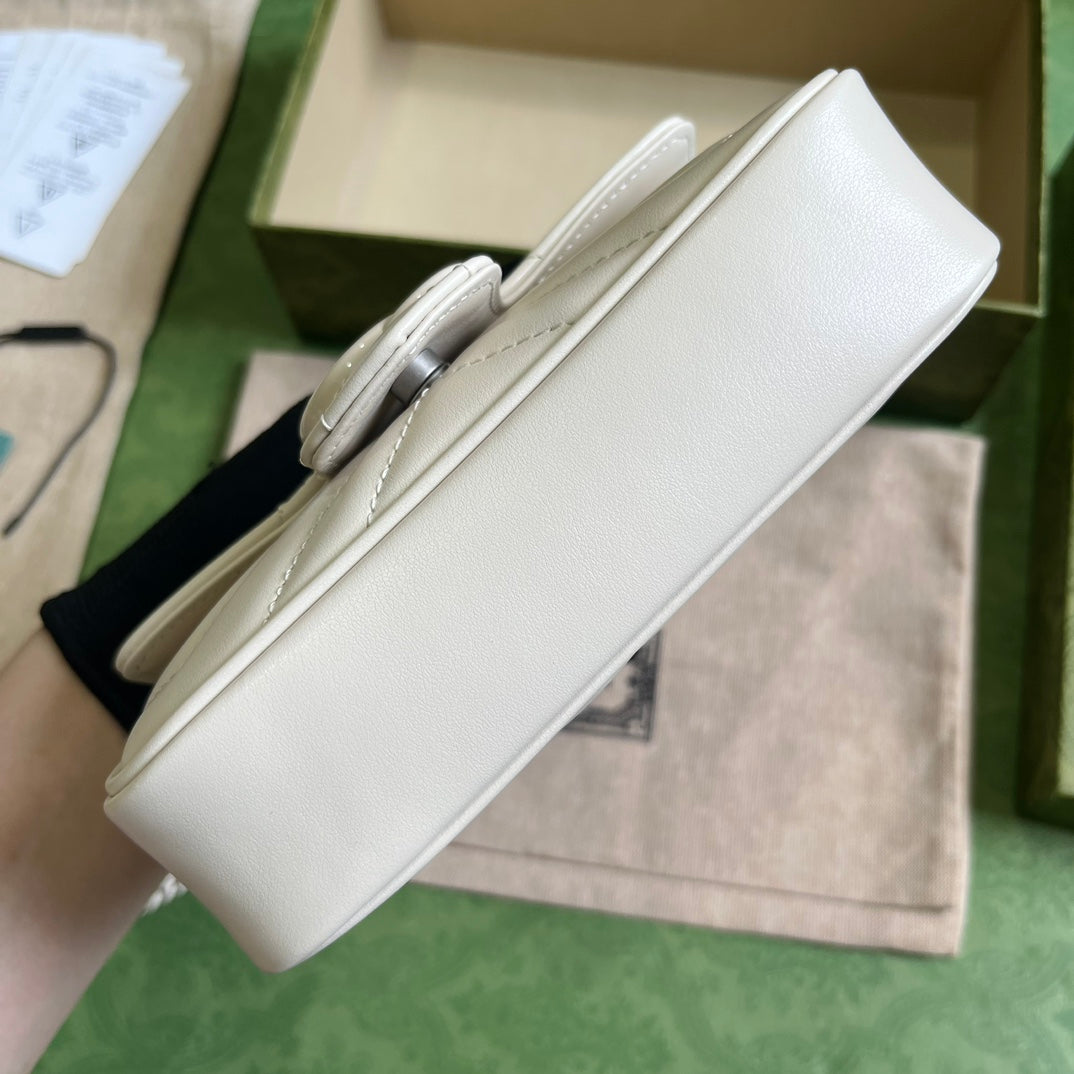 BG-GG Belt Bag In White 476433 Size 16.5x10x4.4 cm