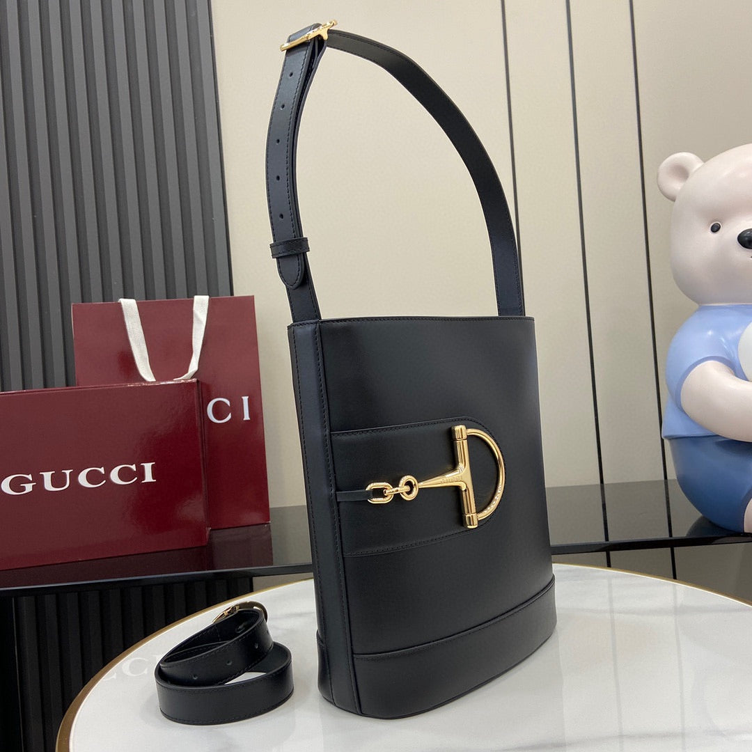 BG- smallembellished leather bucket bag