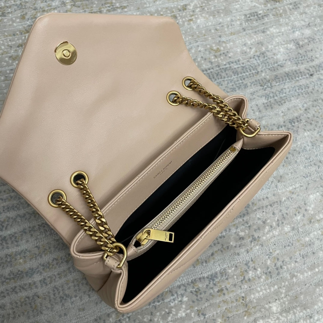 BY- Small 23 Beige Leather Gold 23x17x9cm