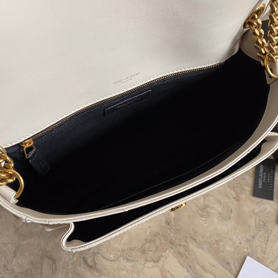 BY-Medium Chain Bag In Lambskin Blanc Vintage - 28 X 20 X 8,5 CM