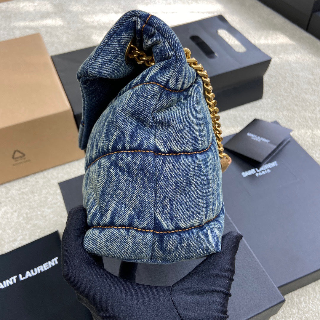 BY- Puffer Denim Bag - 29*17*11cm