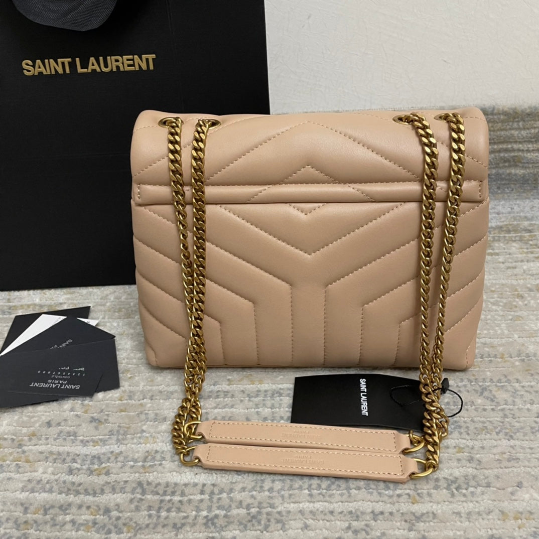 BY- Small 23 Beige Leather Gold 23x17x9cm