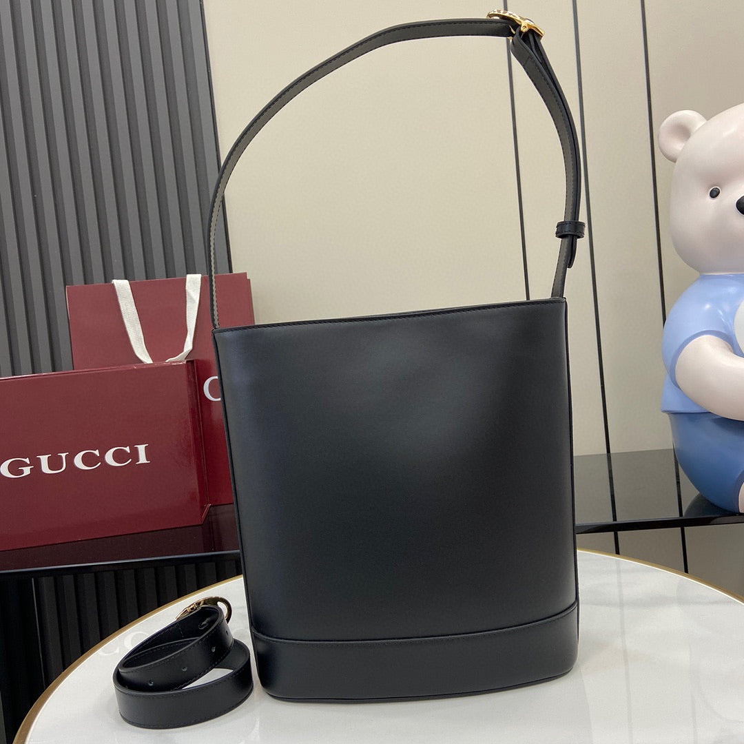 BG- smallembellished leather bucket bag