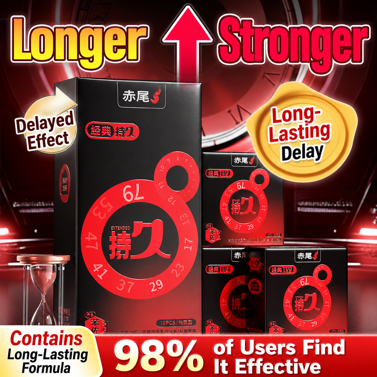 Chiwei Long-Lasting Delay Condoms – Extended-Performance, Lubricated & Non-Wash