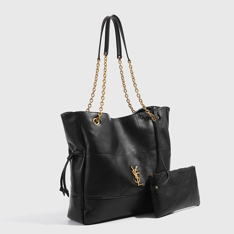 BY-large leather bag 34*10*33cm
