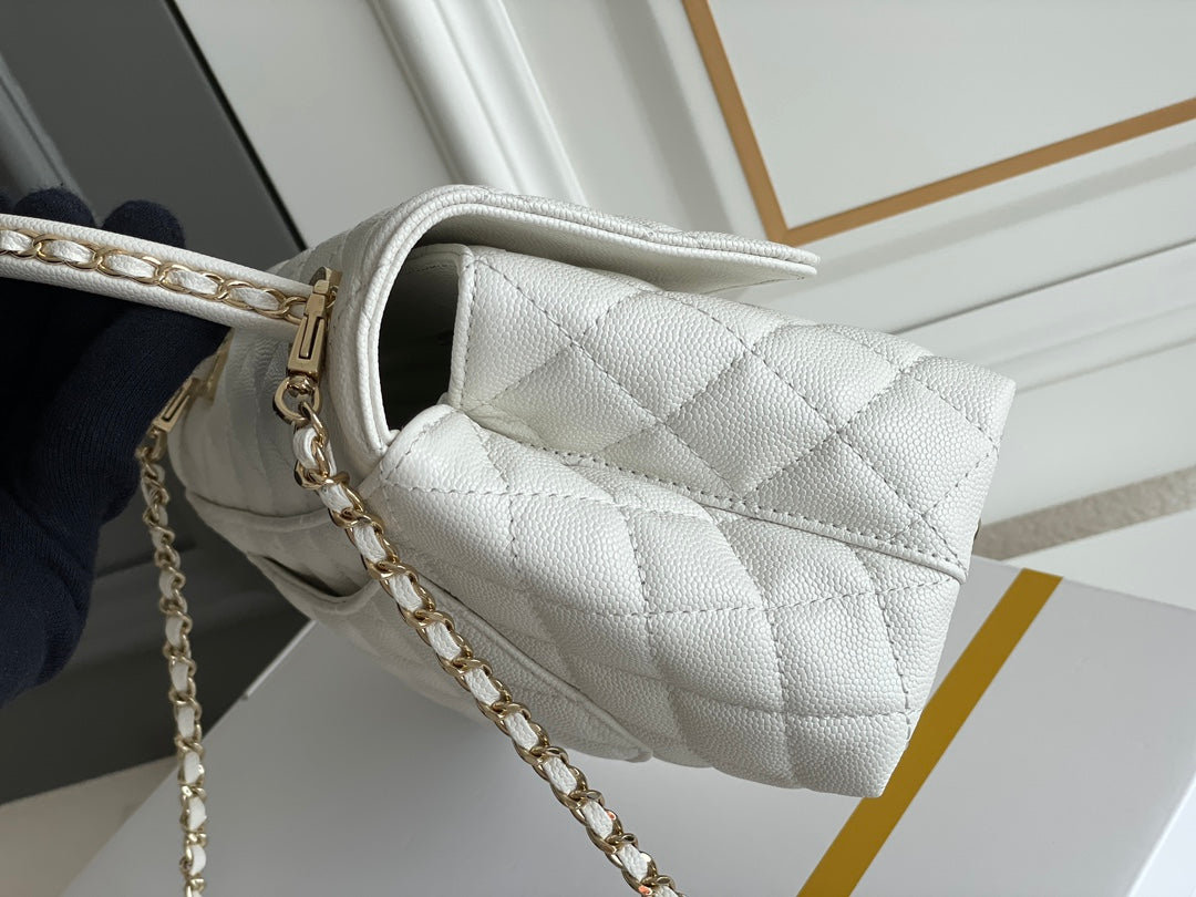 BC-  Handle White Bag - 24x14x10cm