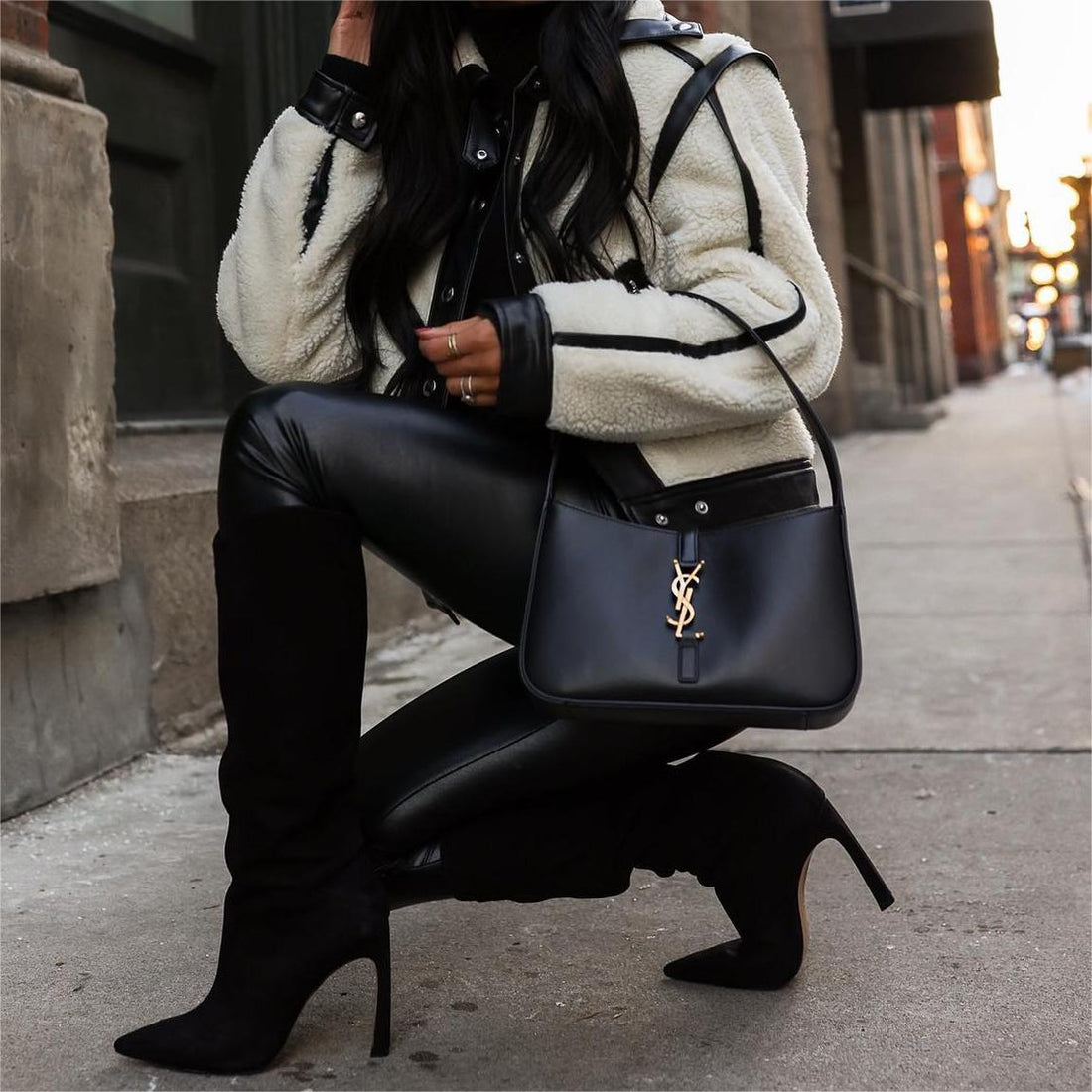 Saint Laurent Mini Le 5 ?¡ì?¨¨ 7 Leather Hobo