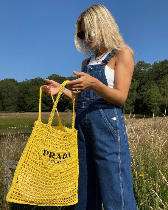 BP- Women's Natural Crochet Bag-Yellow