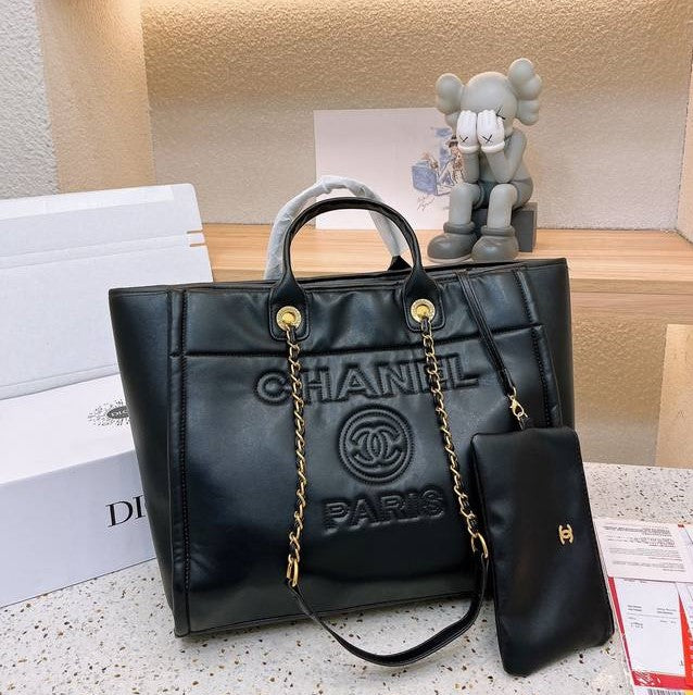 BC-  em Couro Preta Italiana Bag
