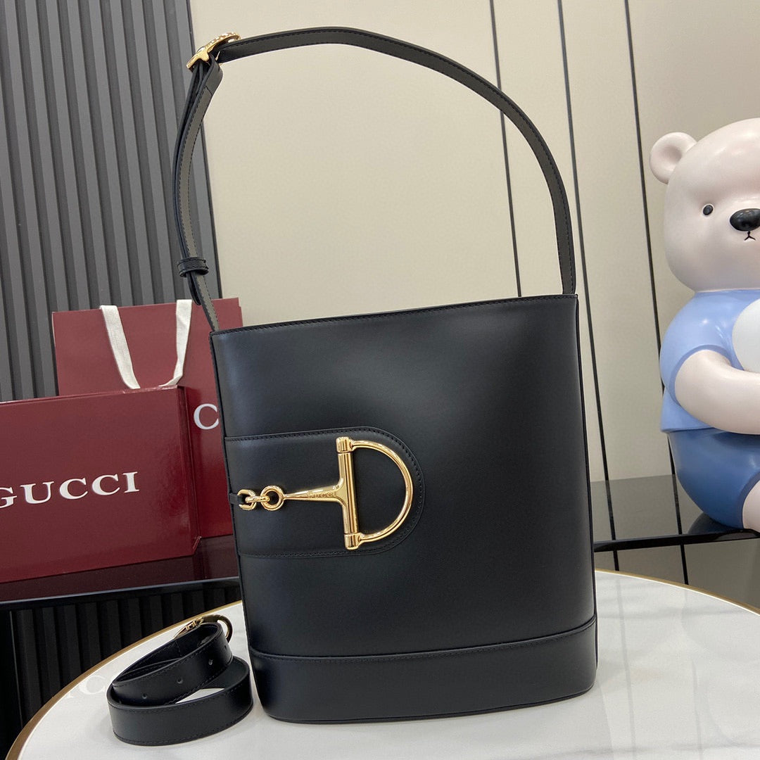 BG- smallembellished leather bucket bag