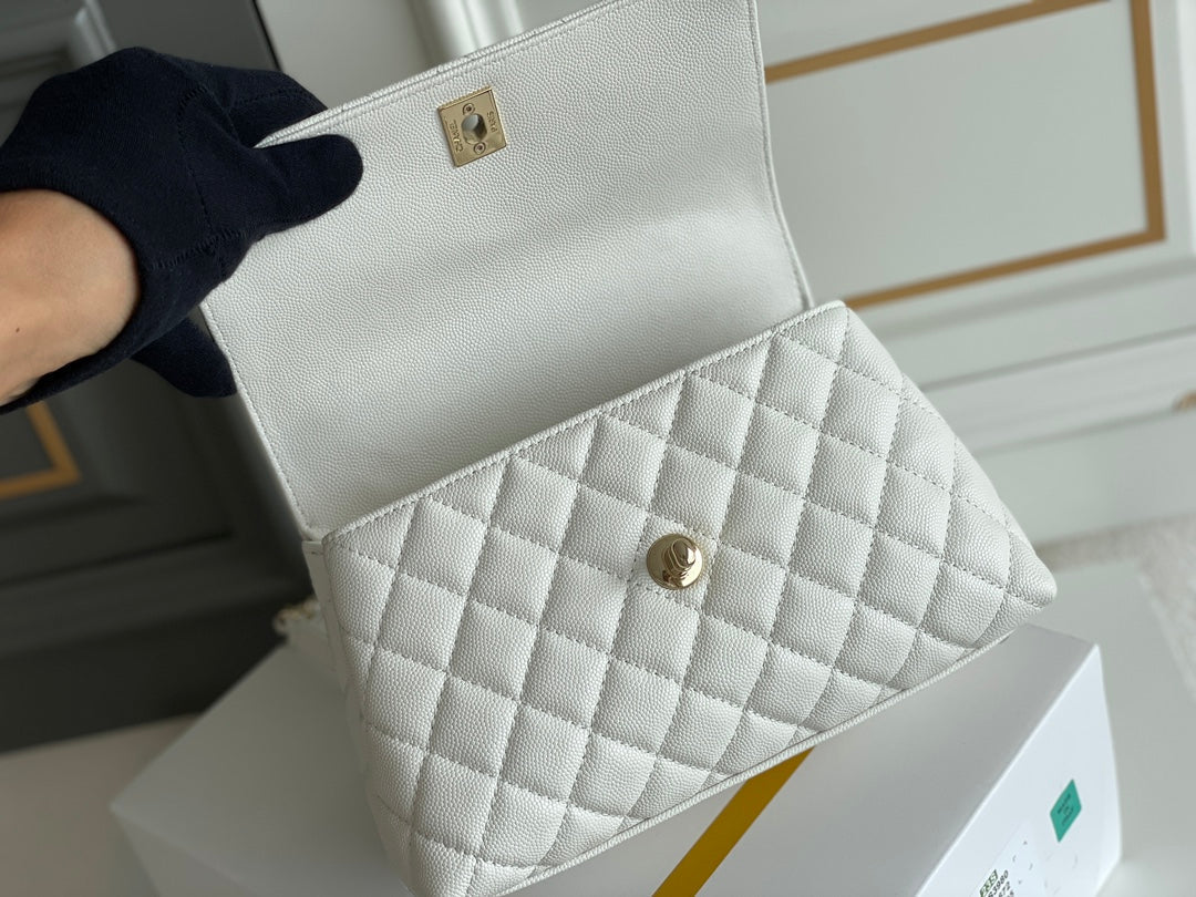 BC-  Handle White Bag - 24x14x10cm