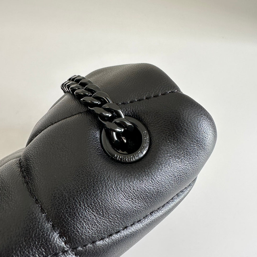 BY-  Puffer Toy Bag In Quilted Lambskin Black Size 23x15.5x8.5