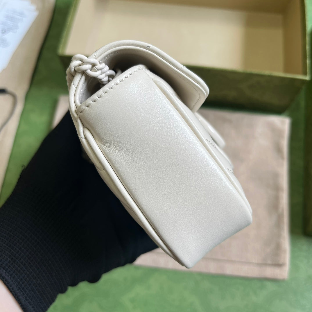 BG-GG Belt Bag In White 476433 Size 16.5x10x4.4 cm