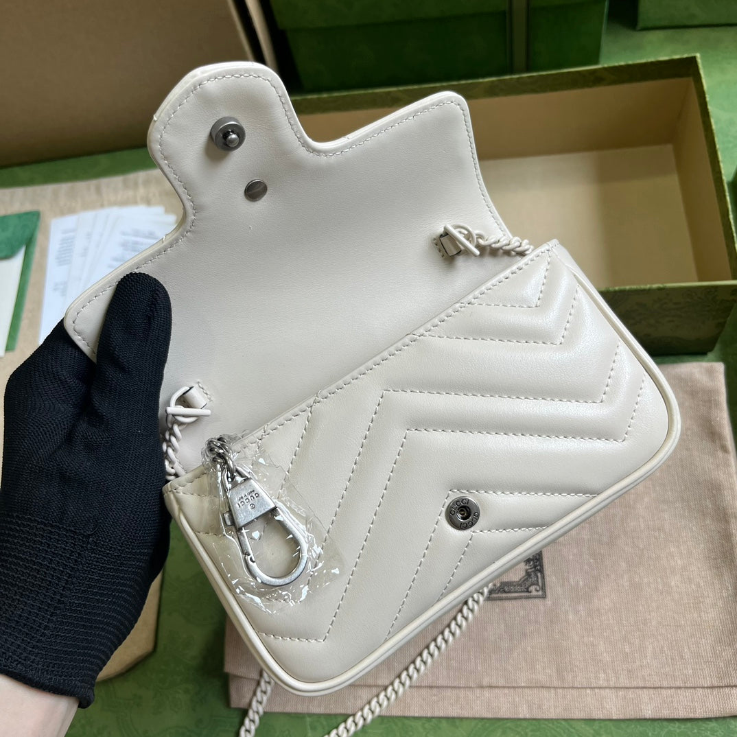 BG-GG Belt Bag In White 476433 Size 16.5x10x4.4 cm