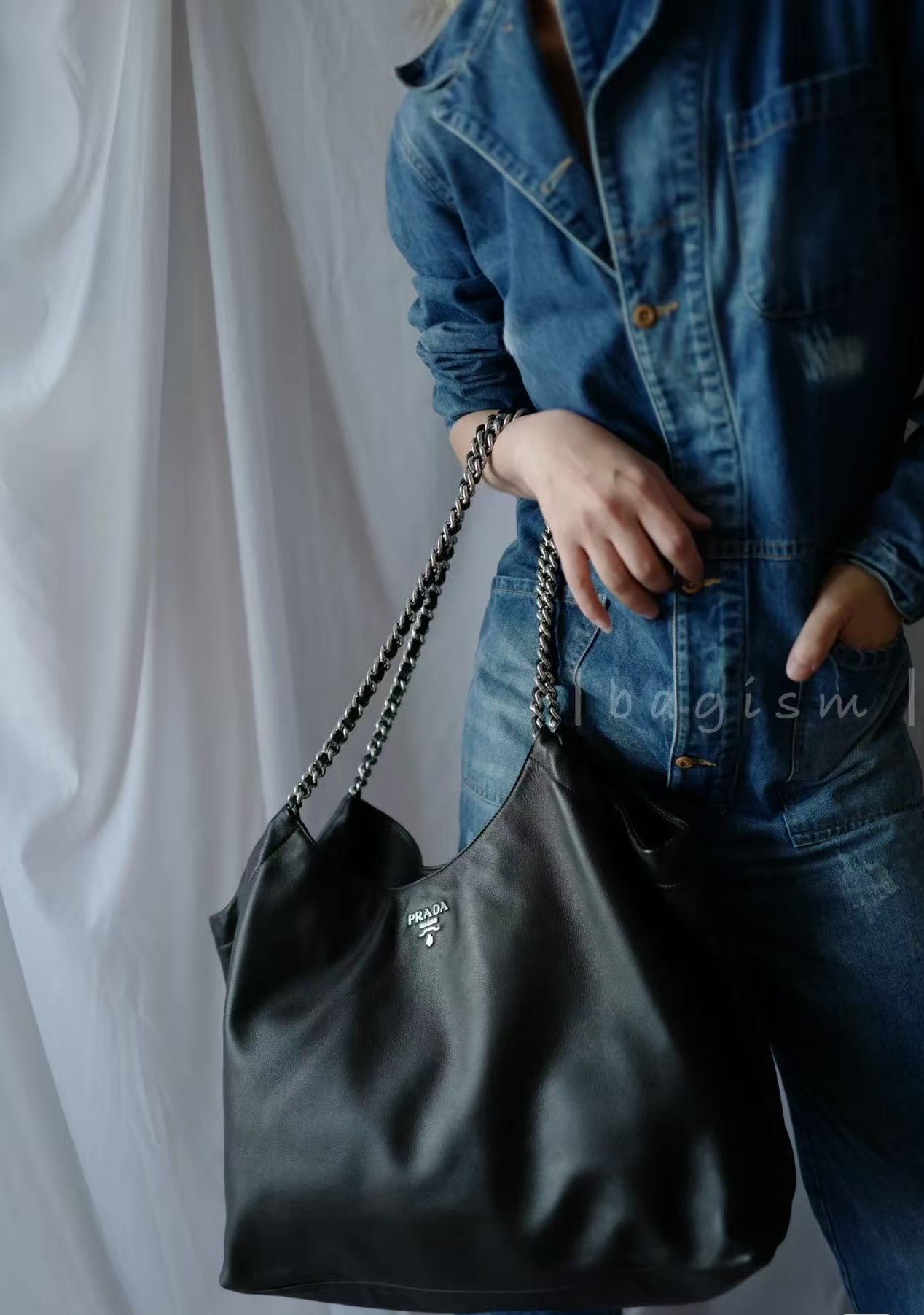 BP- Handle Shoulder Bag Nero 48 x 33 x 20cm