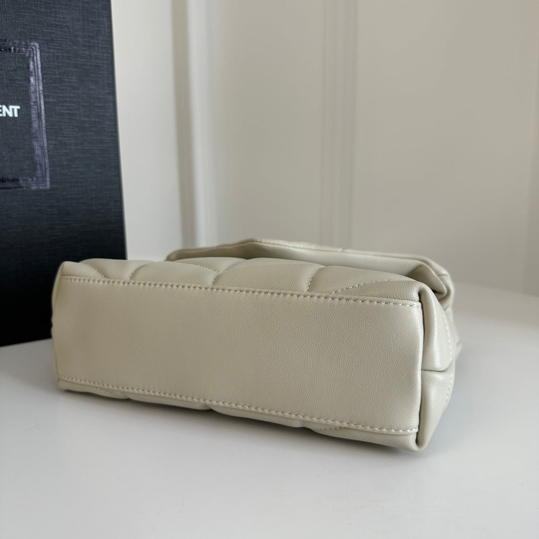 BY-  Puffer Toy Bag In Quilted Lambskin White Size 23x15.5x8.5